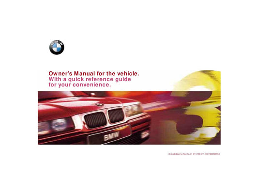 BMW 3 Series 318 - 323 - 328 E36 1990-2000 Owners Manual - English