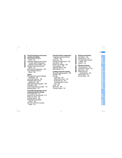 BMW 5 Series E39 520i-523i-525i-530i-535i-540i-520d-525d-530d 1995-2004 Owners Manual - English