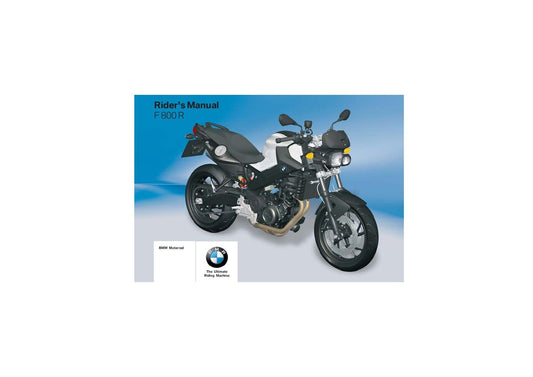 BMW F 800 R Usa Model 2008 Riders Manual - Owners Manual - English