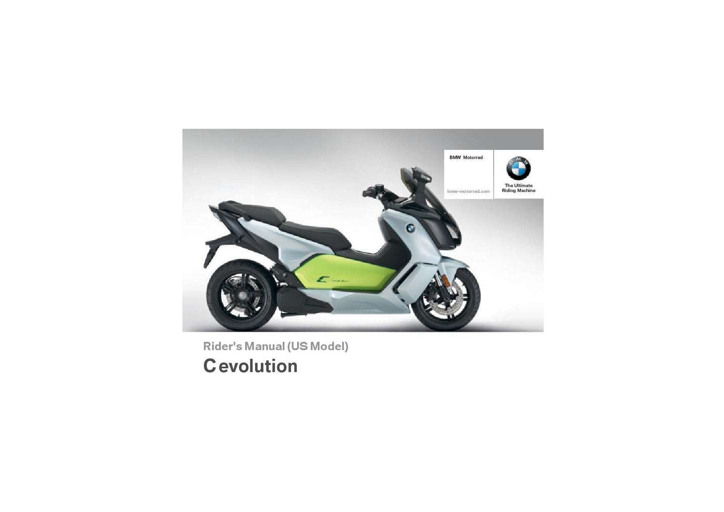 BMW C Evolution Usa Model 2016 Riders Manual - Owners Manual - English