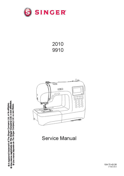 Singer 2010 9910 Sewing Machine - Service Manual - English