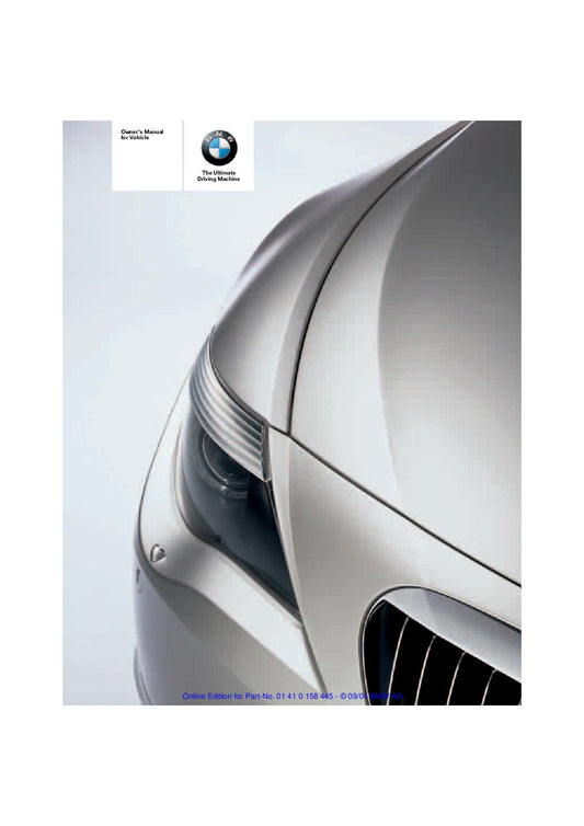 BMW 6 Series 645Ci E64 2004–2005 Owners Manual - English