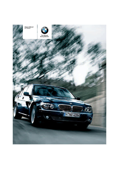 BMW 7 Series E65 - E66 750i-750Li-760i-760Li  2002-2008 Owners Manual - English