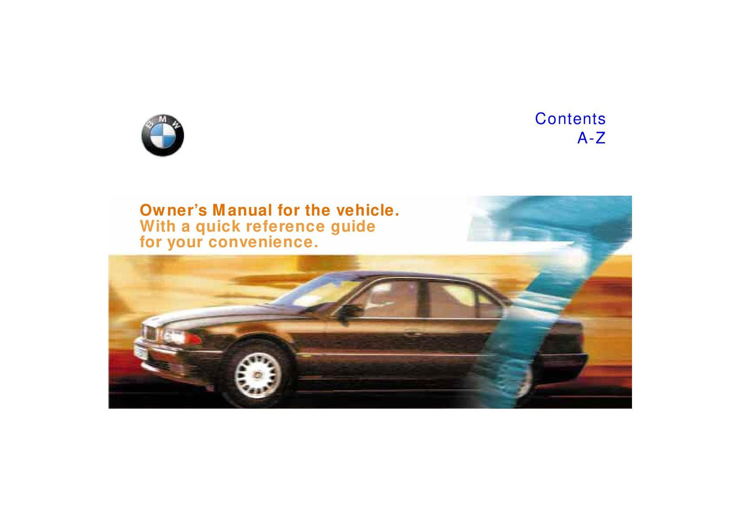 BMW 7 Series E38 1995-2001 Owners Manual - English