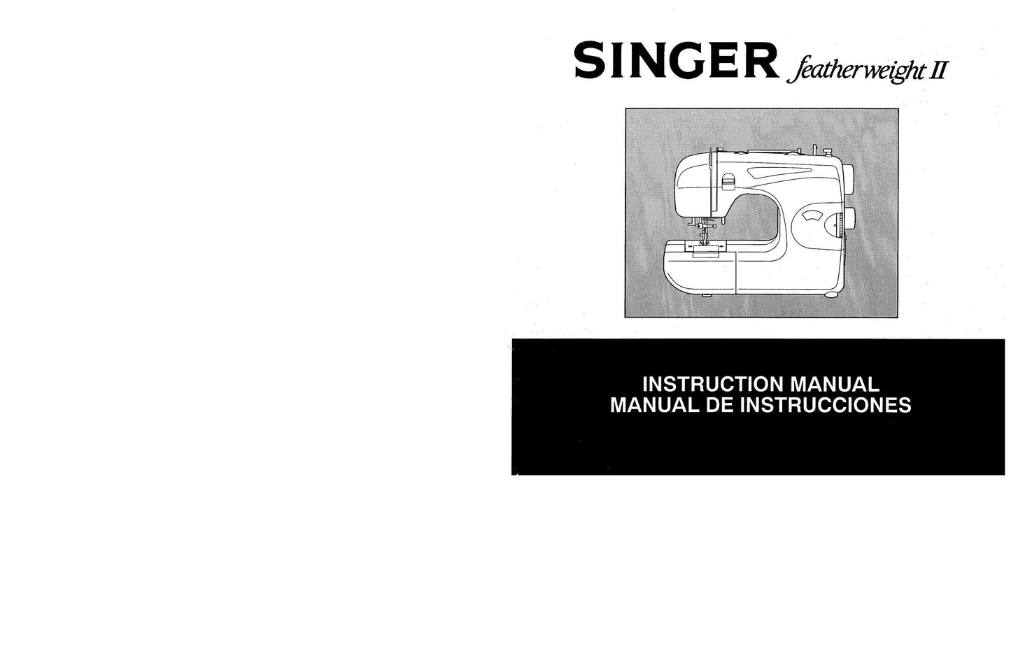 Singer 117 Featherweight II Sewing Machine Instruction Manual - User Manual - Complete User Guide - English - Spanish