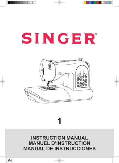 Singer 1 - One Sewing Machine Instruction Manual - User Manual - Complete User Guide - English - French - Spanish