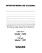 Singer 1021 - 1022 Sewing Machine Instruction Manual - User Manual - Complete User Guide - English