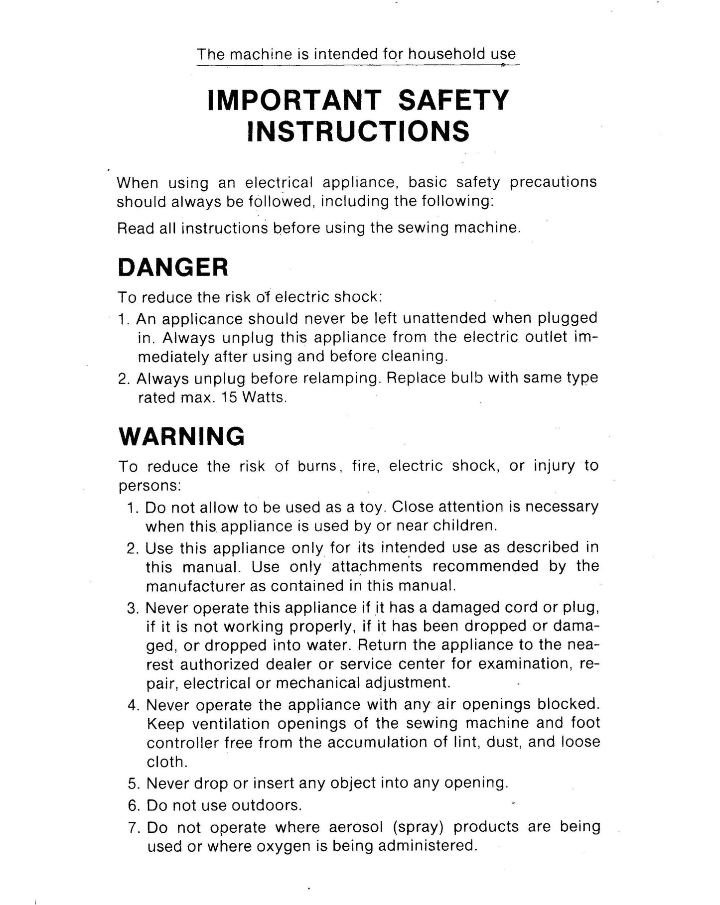 Singer 1021 - 1022 Sewing Machine Instruction Manual - User Manual - Complete User Guide - English