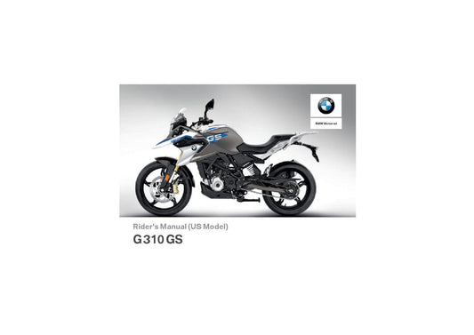 BMW G 310 GS Usa Model 2018 Riders Manual - Owners Manual - English