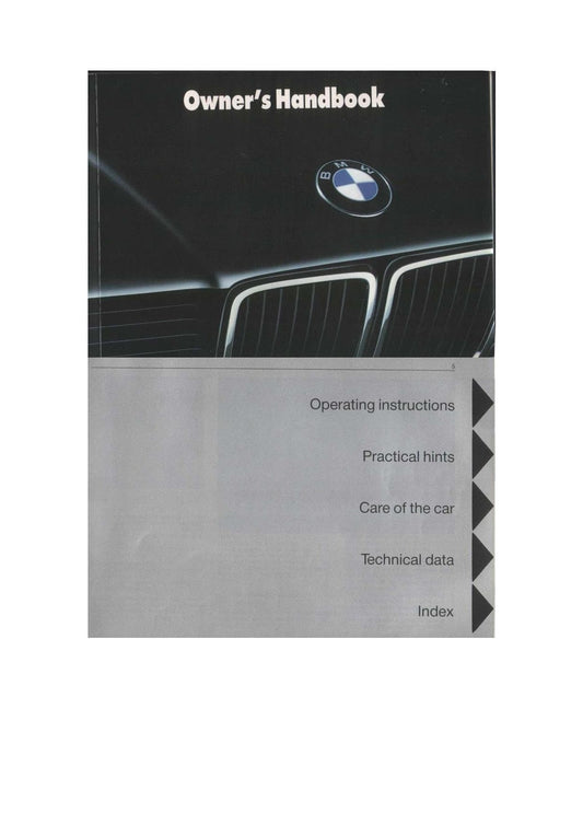 BMW 7 Series E32 730i - 735i - 735il - 750i - 750il 1987-1994 Owners Manual - English