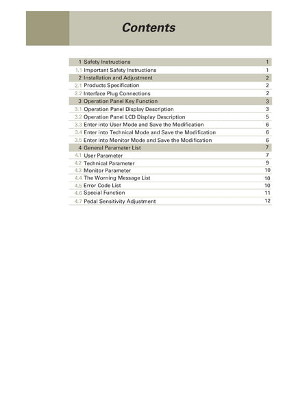 Singer 151G Control System Instruction Manual - User Manual - English