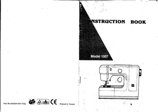 Singer 1007 Sewing Machine Instruction Manual - User Manual - Complete User Guide - English