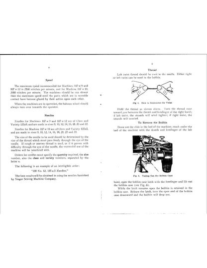 Singer 107W9 - 107W10 - 107W12 Sewing Machine Instruction Manual - User Manual - Complete User Guide - English