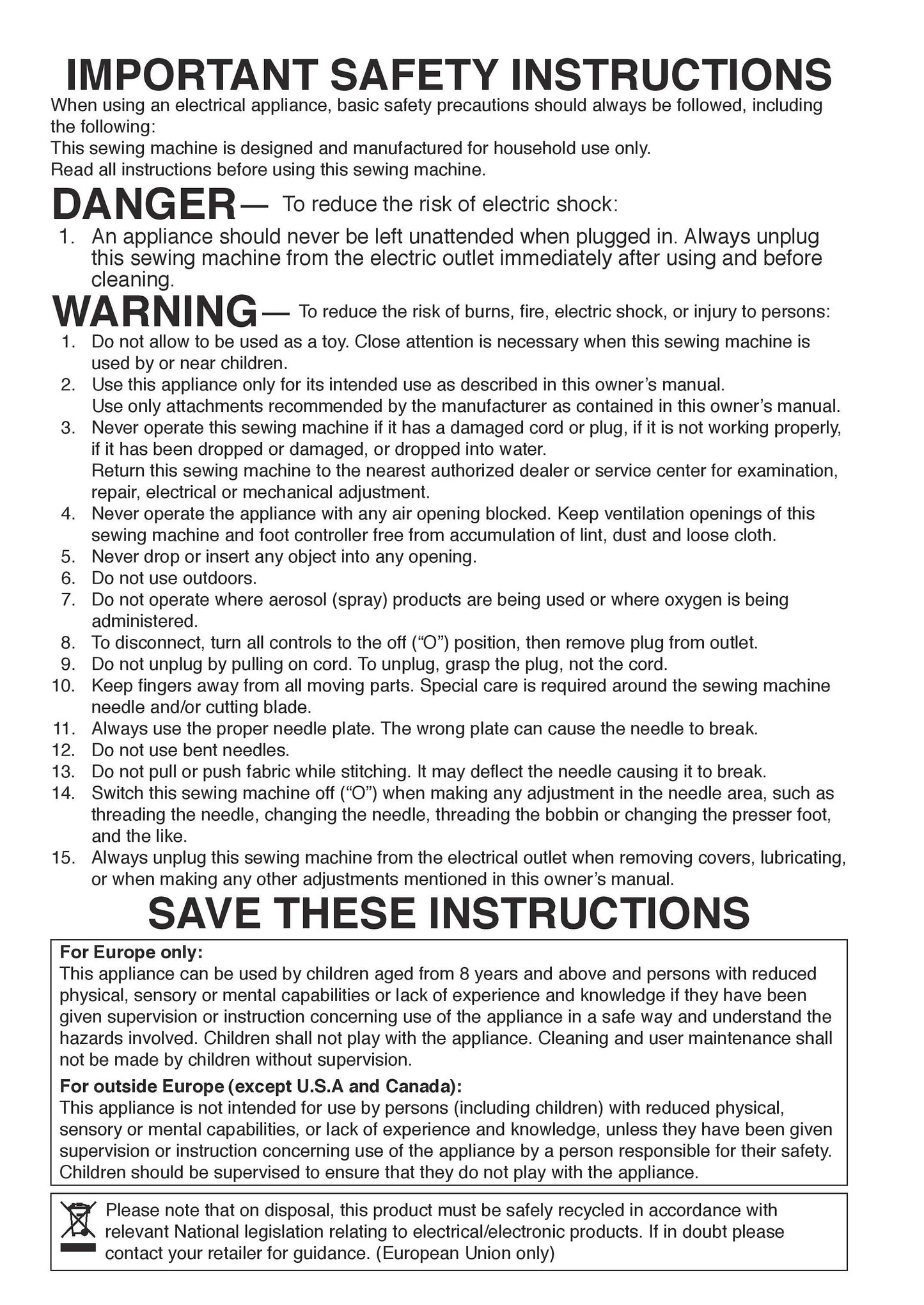 Janome 50816 Sewing Machine Instruction Manual - User Manual - Complete User Guide