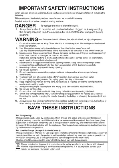 Janome C30 Sewing Machine Instruction Manual - User Manual - Complete User Guide