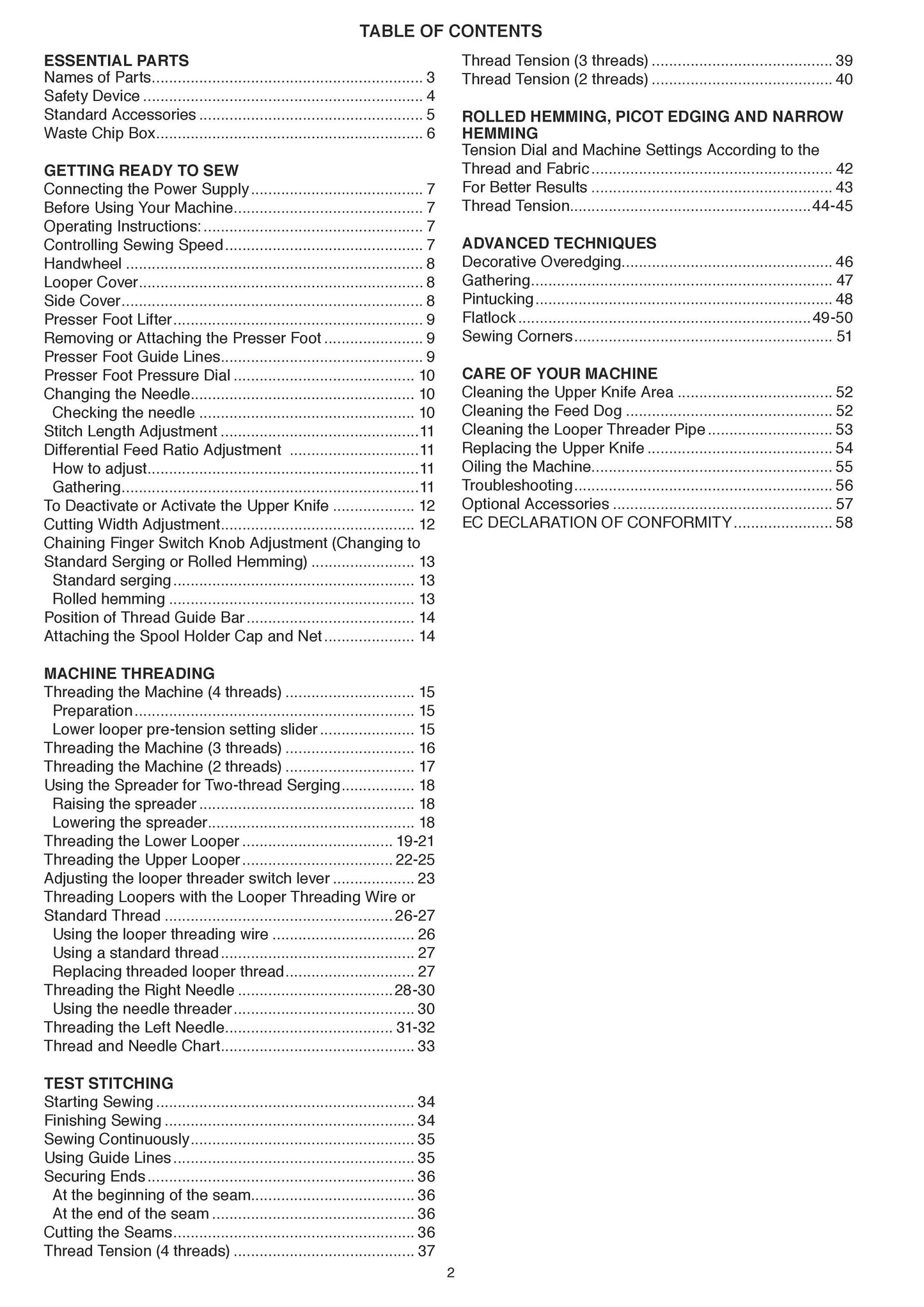 Janome 2000D AirThread Professional Sewing Machine Instruction Manual - User Manual - Complete User Guide