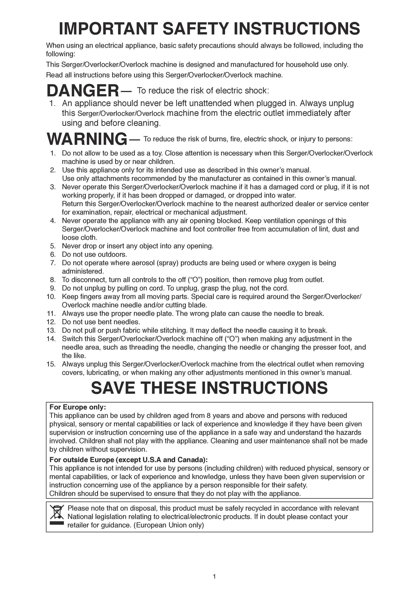 Janome 2000D AirThread Professional Sewing Machine Instruction Manual - User Manual - Complete User Guide