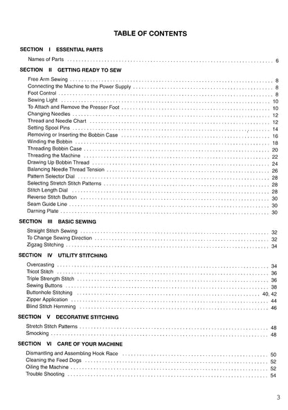 Janome 1108 Sewing Machine Instruction Manual - User Manual - Complete User Guide