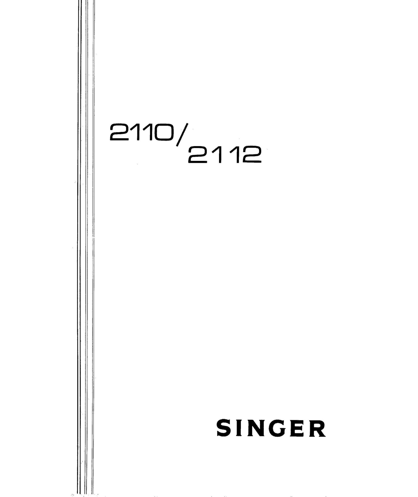 Singer 2110 - 2112 Sewing Machine Instruction Manual - User Manual - Complete User Guide - English