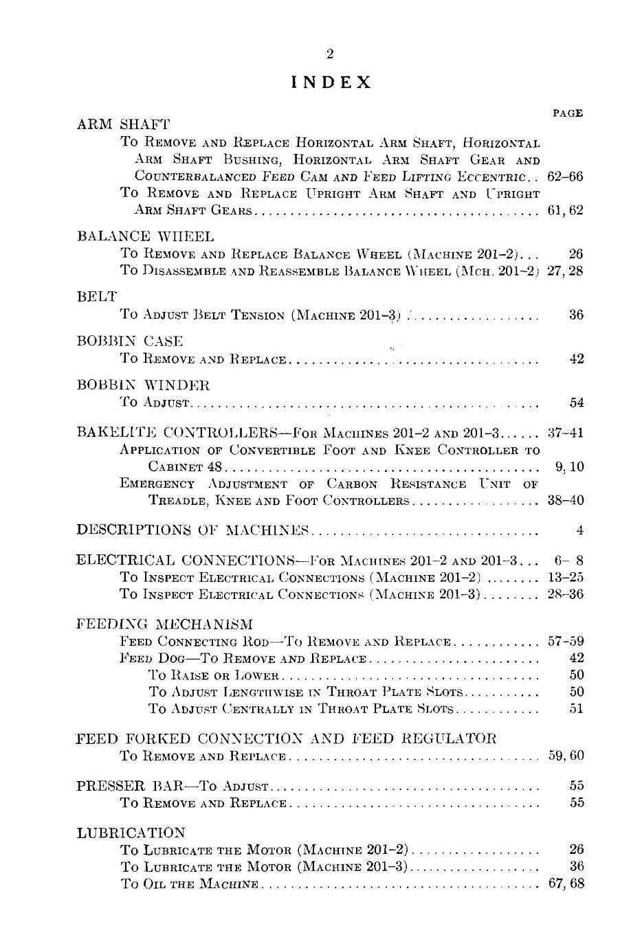 Singer 201-1 - 201-2 - 201-3 - 201-4 - 1200-1 Adjusters Manual Sewing Machine Instruction Manual - English