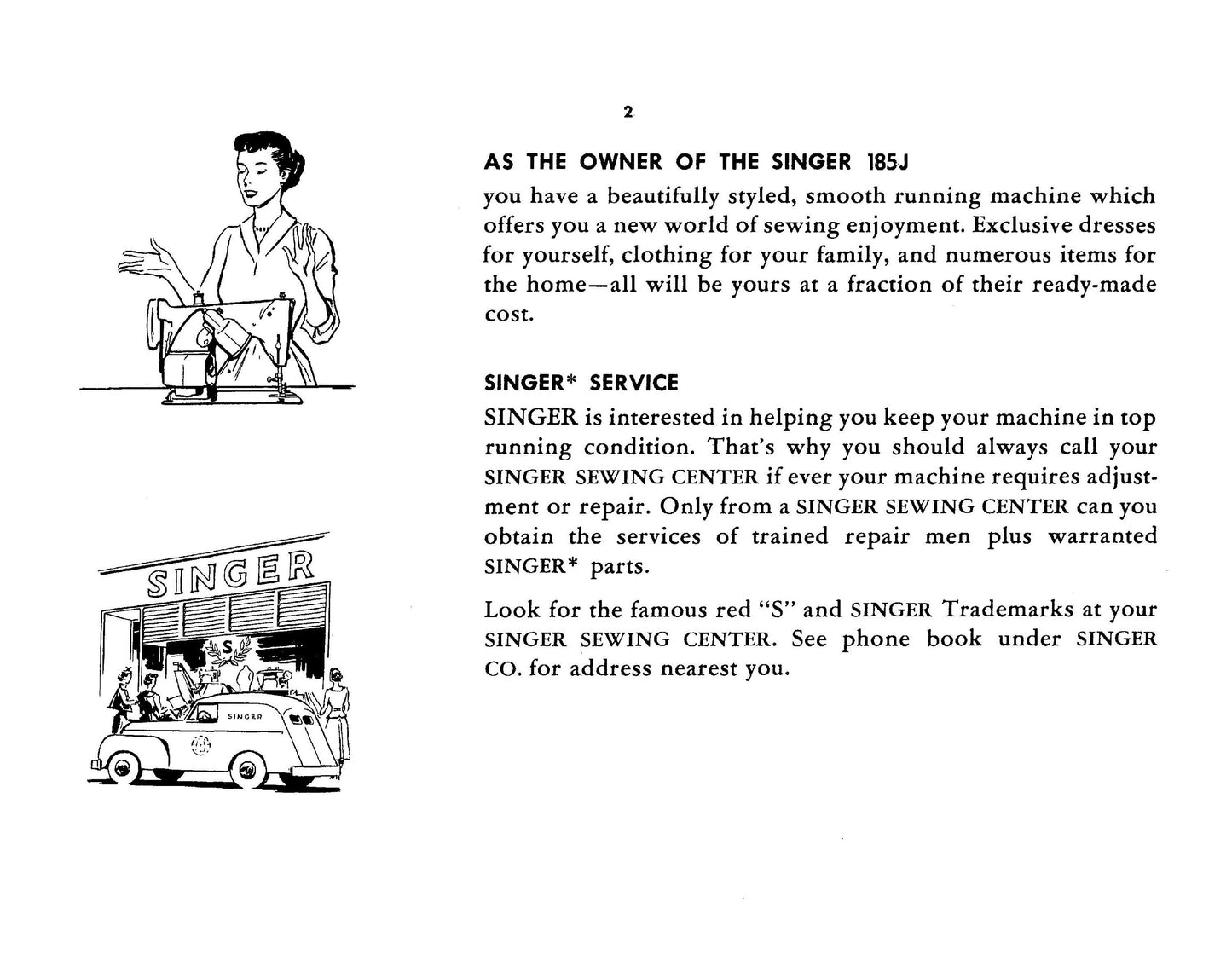 Singer 185J - 185K Sewing Machine Instruction Manual - User Manual - Complete User Guide - English