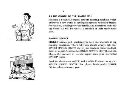 Singer 185J - 185K Sewing Machine Instruction Manual - User Manual - Complete User Guide - English