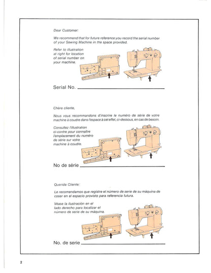 Singer 02-22 Sewing Machine Instruction Manual - User Manual - Complete User Guide - English - French - Spanish