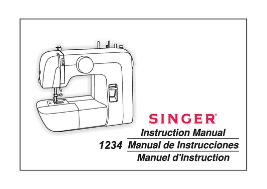 Singer 1234 Sewing Machine Instruction Manual - User Manual - Complete User Guide - English - French - Spanish