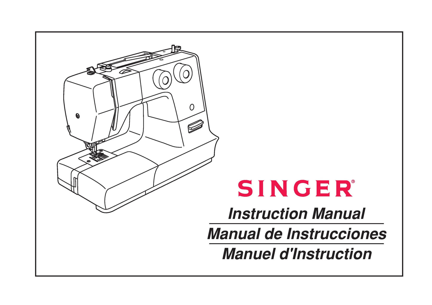 Singer 1748 Sewing Machine Instruction Manual - User Manual - Complete User Guide - English - French - Spanish