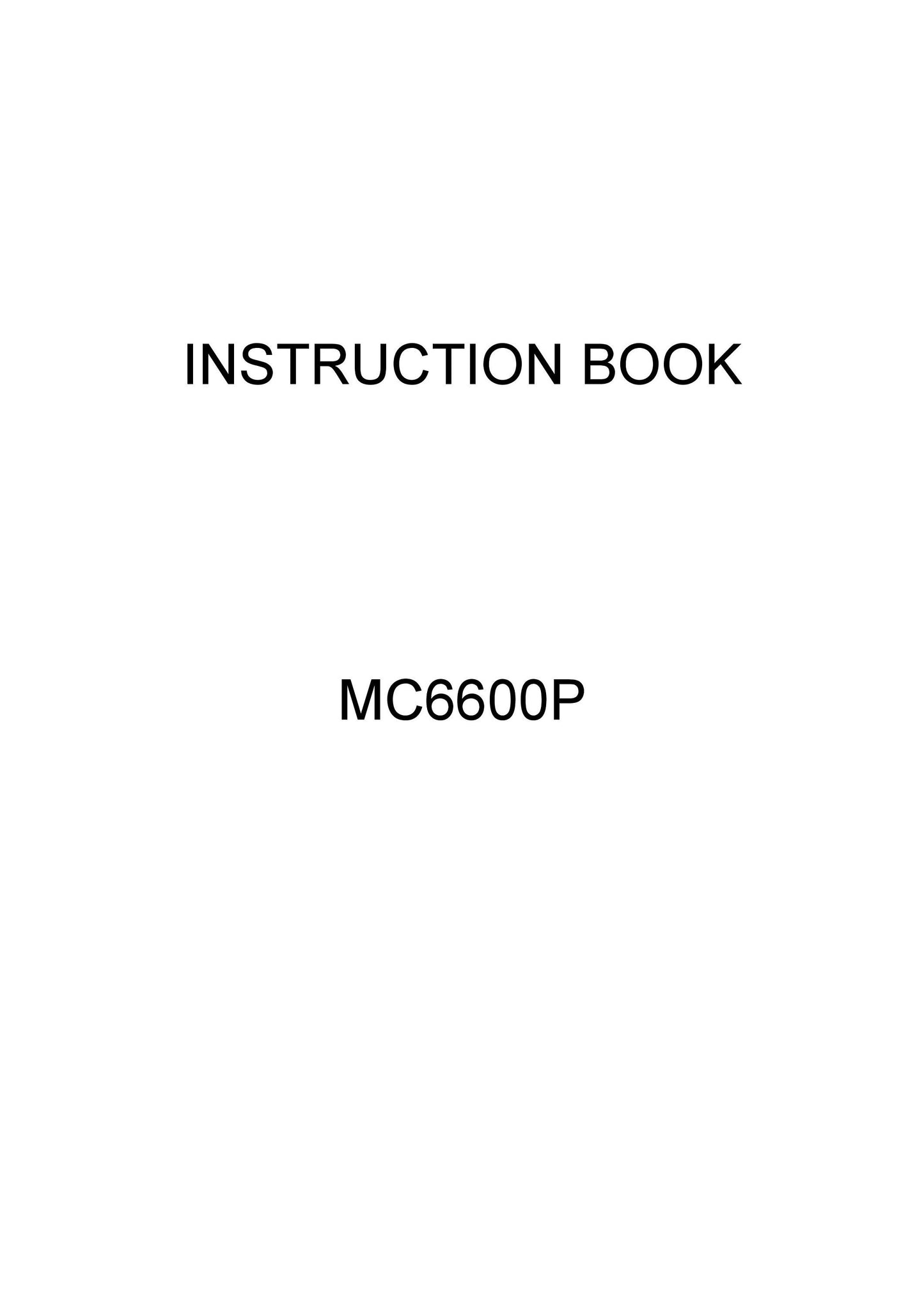 Janome MC6600P Sewing Machine Instruction Manual - User Manual - Complete User Guide