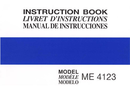 Janome ME 4123 Sewing Machine Instruction Manual - User Manual - Complete User Guide