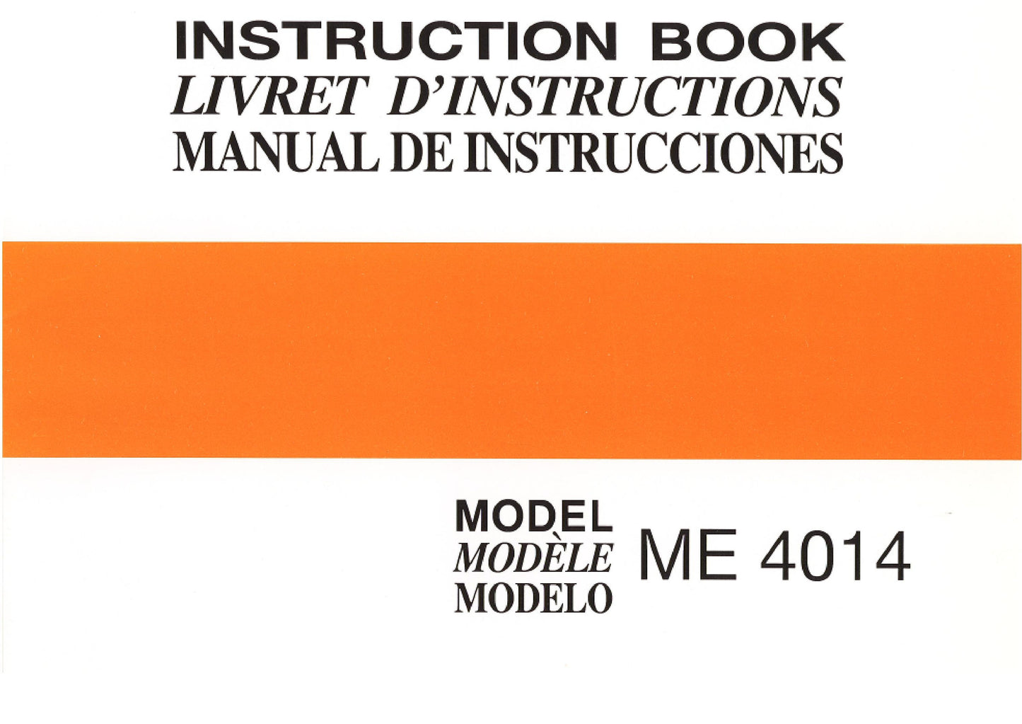 Janome ME 4014 Sewing Machine Instruction Manual - User Manual - Complete User Guide