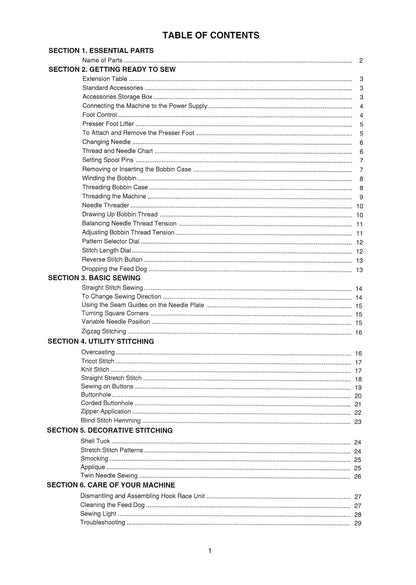 Janome 2039SN Sewing Machine Instruction Manual - User Manual - Complete User Guide