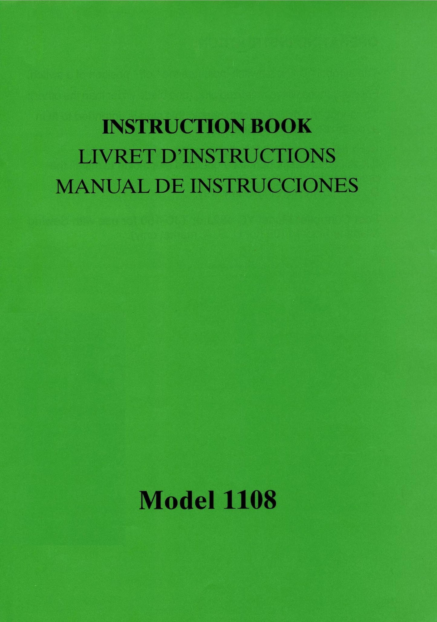 Janome 1108 Sewing Machine Instruction Manual - User Manual - Complete User Guide