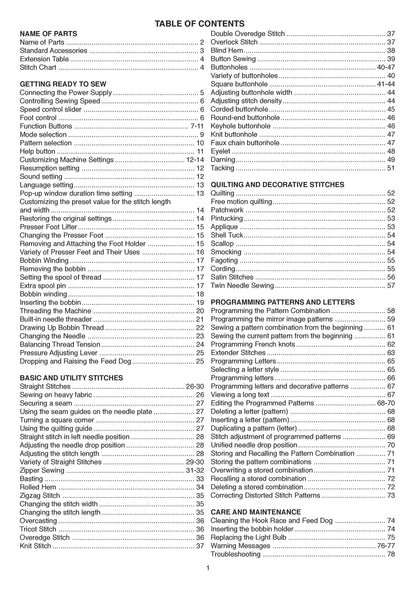 Janome 5200 Memory Craft Sewing Machine Instruction Manual - User Manual - Complete User Guide