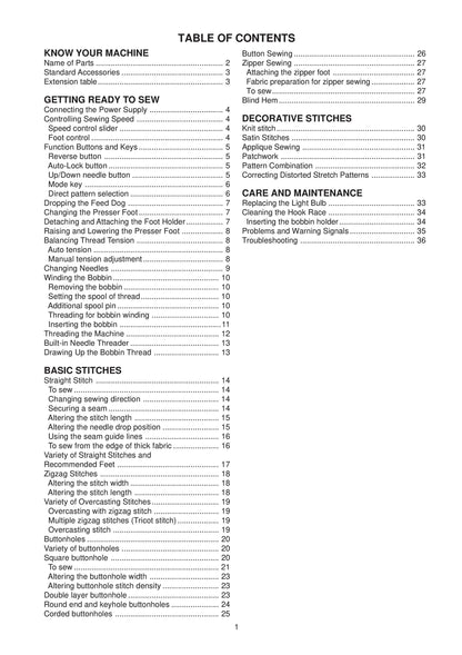 Janome DC 3018 Sewing Machine Instruction Manual - User Manual - Complete User Guide