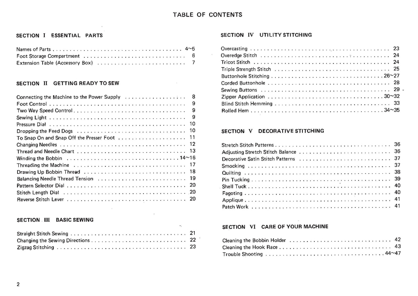 Janome S-2015 Sewing Machine Instruction Manual - User Manual - Complete User Guide