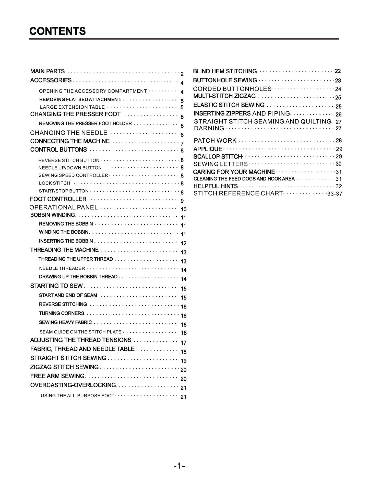 Baby Lock Amelia BL100A Sewing Machine Instruction Manual - User Manual - Complete User Guide - English