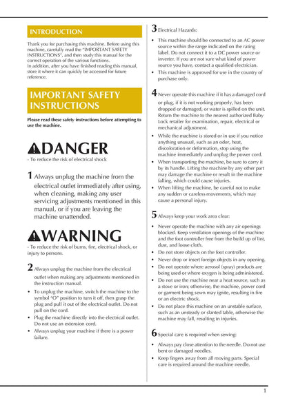 Baby Lock Vesta BLMVE Sewing Machine Instruction Manual - User Manual - Complete User Guide