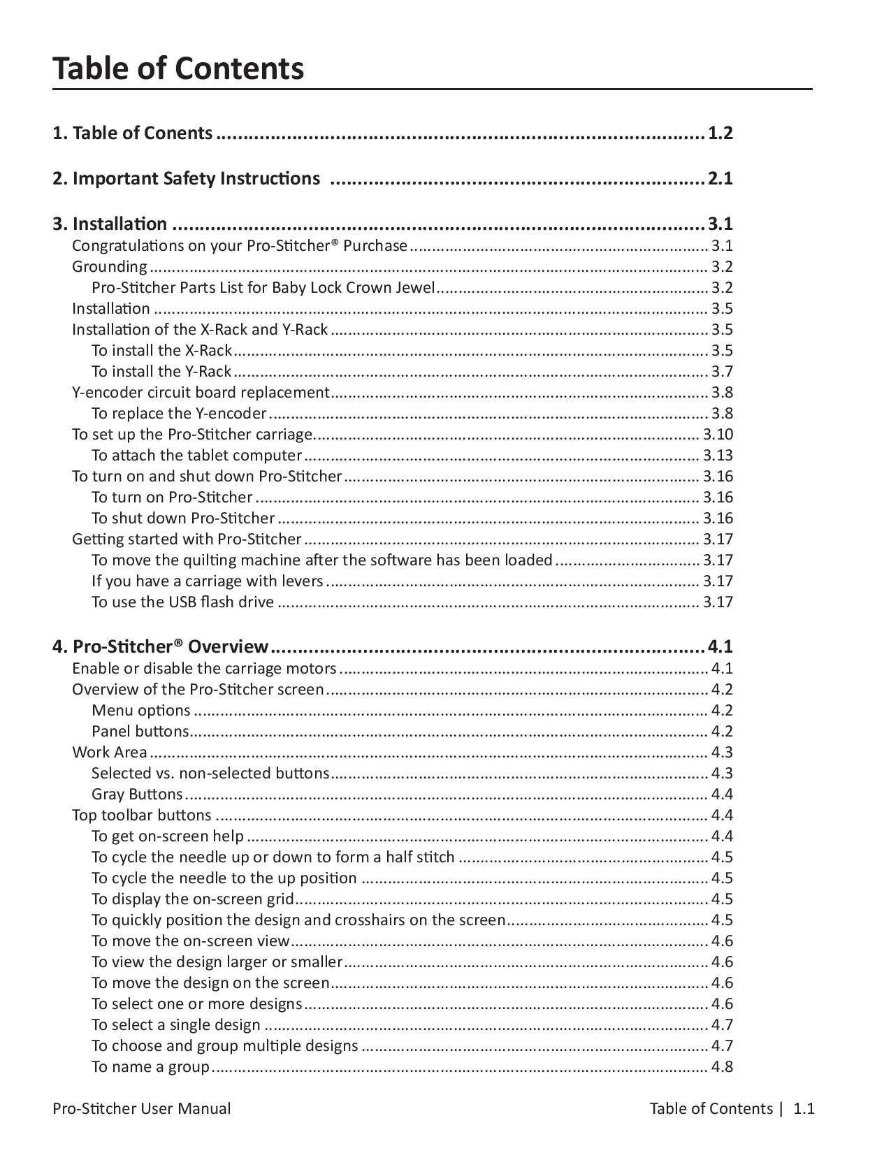 Baby Lock Pro-Stitcher BLPS3 Sewing Machine Instruction Manual - User Manual - Complete User Guide