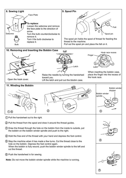 Janome HF106 Sewing Machine Instruction Manual - User Manual - Complete User Guide