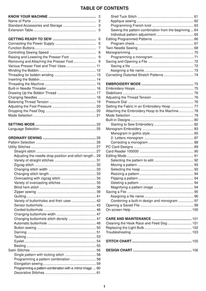 Janome 9500 Memory Craft Sewing Machine Instruction Manual - User Manual - Complete User Guide