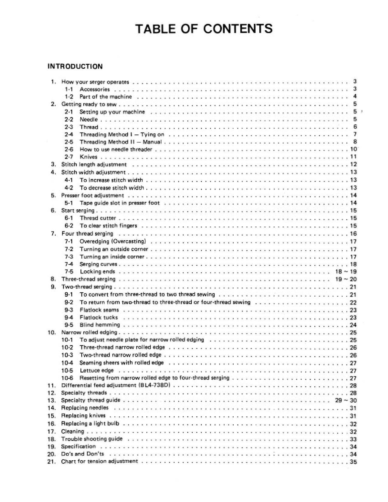 Baby Lock Pro Line BL4-838D Sewing Machine Instruction Manual - User Manual - Complete User Guide - English