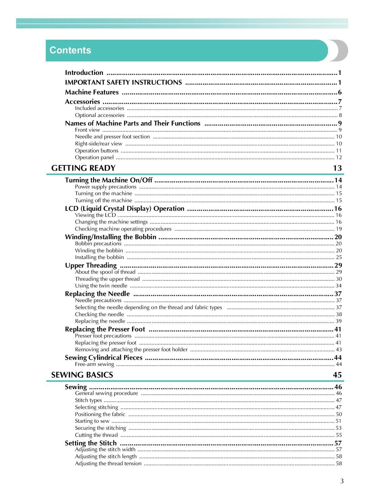 Baby Lock Sofia 2 BL137A2 Sewing Machine Instruction Manual - User Manual - Complete User Guide - English