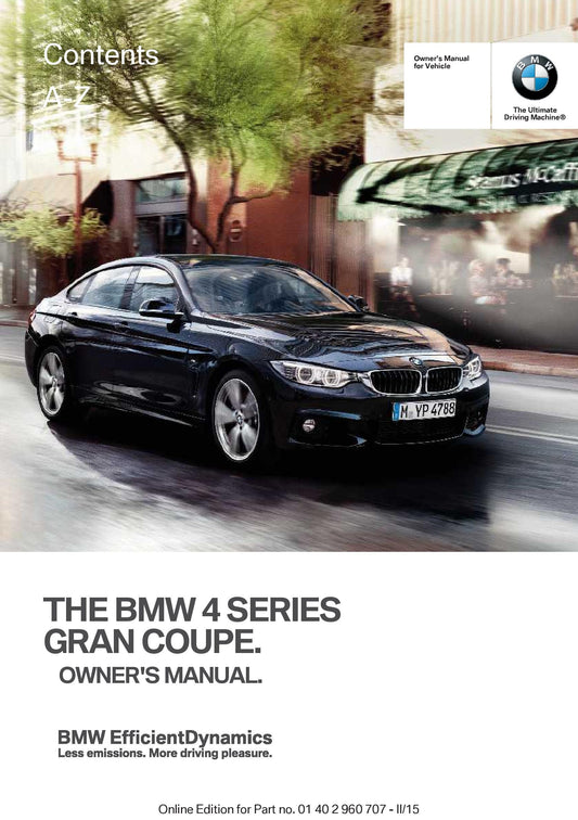 BMW 4 Series Gran Coupe F36 2014 Owners Manual - English