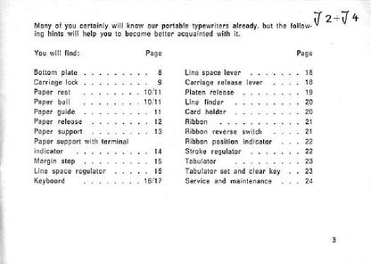 Adler J2 J4 Typewriter Instruction Manual - User Manual - Complete User Guide