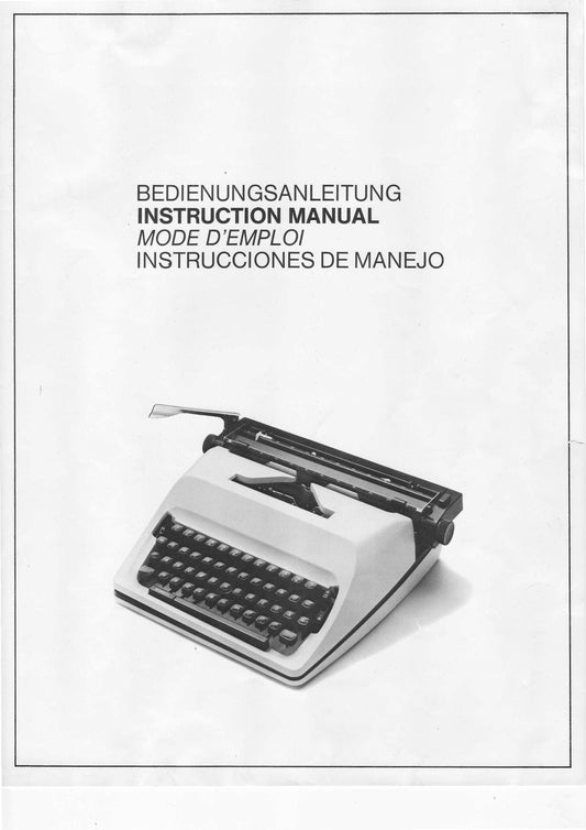 Adler Junior12 Typewriter Instruction Manual - User Manual - Complete User Guide