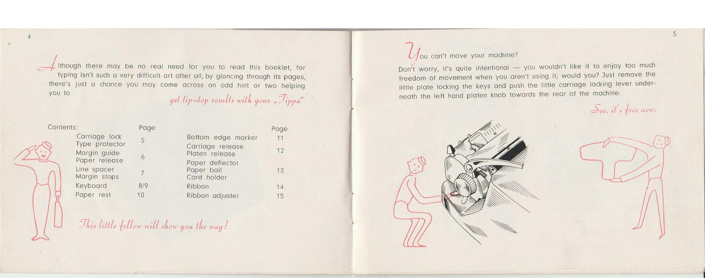 Adler-Tippa Typewriter Instruction Manual - User Manual - Complete User Guide