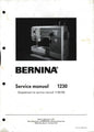 Bernina 1230 Sewing Machine Service Manual - Workshop Manual - English