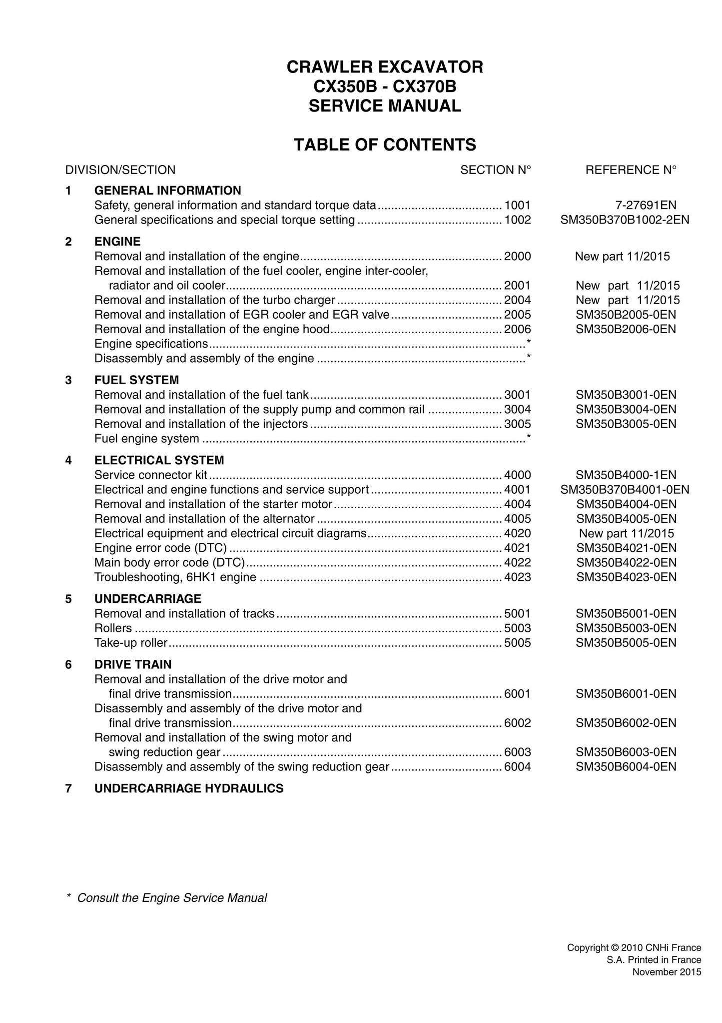 Case - CX350B - Case CX370B - Shop Manual - Workshop Manual - Service Manual - English